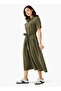 SOLID MIDI SHIRT DRESS - 4
