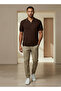 FLAT KNIT JOHNY COLLAR HALF SLEEVE POLO - 3