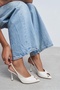 Betty Beige Matte Open Toe Women's Heeled Shoes - 3