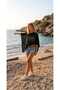 Summer Women's Asymmetrical Transparent Knitwear Cape Shawl Poncho Top - 2