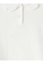 White Baby Collar Girl's T-Shirt - 4