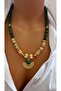Crimped Malachite Design Necklace