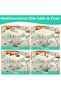 Kids Table and 4 Chairs Set, Height Adjustable Table and Chair Set with Graffiti Computer, Easy to Clean for Classroom, Nursery, Home, Arts and Crafts Table - 6