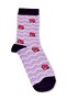 Girl Child 11-12 Years Old Pink Teddy Bear Patterned Purple 6-Piece Sock Set - 3