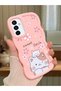 Samsung Galaxy M23 Compatible Case Camera Protector Pink Silicone Couple Phone Case Cat Pattern