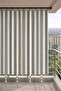 Grey-Cream Balcony Screen with Ring Tie-Backs, Water-Resistant Outdoor Modern Balcony Tarpaulin