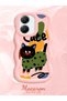 Poco X7 Pro Compatible Case Camera Protector Pink Silicone Couple Phone Case Cat Pattern - 2