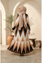 Bürümcük Fabric Zigzag Patterned Hijab Dress 0580A-03 Brown Black - 4