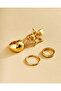 Women Gold Embellished Ring Set (Pack Of 4)