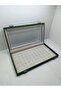New Glass Covered Suede Green Fabric 45 cm / 25 cm Nail Ring Tray - 2
