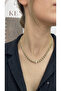 Gold Color Geometric Prism Model Stone Women's Choker Necklace
