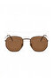 Pentagonal Unisex Model Brown Glasses with Uv400 Protection - 2