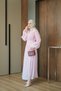 Women's Pleated Detailed Balloon Sleeve Dress Powder - 4