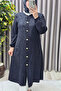 Women's Clothing Plus Size Jacquard Button Detailed Crepe Fabric Cap - 6
