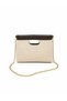 Beige Straw Women's Shoulder Bag with Chain Strap Handbag Brown Detailed Stylish Daily Clutch Bag - 4