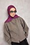 وشاح ناعم من القطن والبوليستر بنمط هندسي أرجواني 90×90 - 2