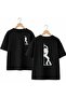Stpriz Back and Front Chest Printed 100% Cotton Oversize Loose Regular Fit Crew Neck T-Shirt