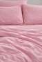 طقم ملاءات قطنية مرنة باللون الوردي - 2