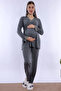 Adjustable Waist Elastic with Hijab and Breastfeeding Feature Maternity Set Effortt - Smoked - 7