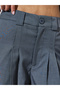 Charcoal Wide Leg Trousers With Belt Loops - 3