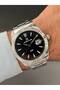 Silver Black Men's Wristwatch 3 Atm Water Resistance Steel Band