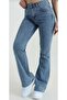 Women's Snow Wash High Waist Spanish Jean Pants Stretchy - 2