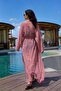 Women's Dusty Rose Chiffon Kimono with Belt and Side Slits Arm-26Y001136 - 2