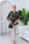 Plus Size Blouse with Flounce Sleeves and Accessory Detail at the Collar - 4