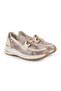 Women's Genuine Leather Anaconda Patterned Beige Cream Comfort Sneaker - 3