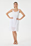 White Italian Lace Short Dress with Straps, Sizes 40 - 44