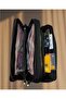 Women's Money Handbag Wallet 3 Crinkle Khaki Green Large Size Multi-Compartment Double Zipper Card Holder with Phone Compartment - 3
