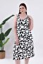 Women's Black Polka Dot Patterned Strappy Plus Size Dress - 5
