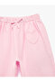 Heart-Shaped Viscose Blend, Elastic Waist, Ruffled Hem, Cotton Trousers - 5