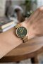 Women's Wristwatch |   31 mm Round Case, Mesh Strap, Green Dial - 5