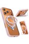Magnetic Silicone for iPhone 17 Pro Max Case, Compatible with MagSafe, Camera Protective and Soft Microfiber Lining Shockproof Phone Case Cover (A-Stand Pink)