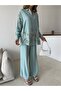 Women's Shirt with Beaded Embroidery on Front and Sleeves, Oversize Pants, Sizeable Suit - 4