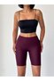 Women's High Waist Gathering Pocket Shorts Sports Leggings - 5
