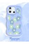 Redmi 11A Compatible Case Camera Protector Blue Silicone Couple Phone Case Floral Pattern - 2