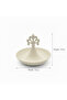 Cream Round Metal Serving Tray with Ornate Finial - 15×13 cm - 3