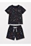 Girls Navy Multicolor Heart Print Co-ord Set - 6