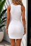 Women's Camisole Ribbed Crew Neck Sleeveless Mini Dress - 2