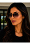 Women's Gold Framed Gradient Smoked Glass Pilot Sunglasses Uv400