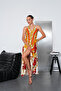 Long Oversized Dress with Halter Neck Detail and Backless Slit - 3