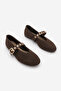Women's Buckle-Strapped Ballerinas Harves Brown Suede - 5