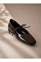 Luna Black Women's Lace-Up Square Toe Ballerinas