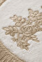Mink 2-Piece Lace Non-Slip Leather Based Oval Bath Mat with Tassels Washable Bath Set Regio - 4
