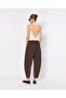 Women's Brown Shalwar Cut Balloon Pants with Gazi Stitching - 4