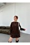 Women's Oversize Long Sweater and Flared Mini Skirt Knitwear Top and Bottom Set - Standard