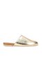 Gold Shiny Leather Women's Flat Slippers
