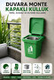 Green Color Wall Mounted Ashtray with Lid, Adhesive Stainless Steel Container, Balcony Office Ashtray